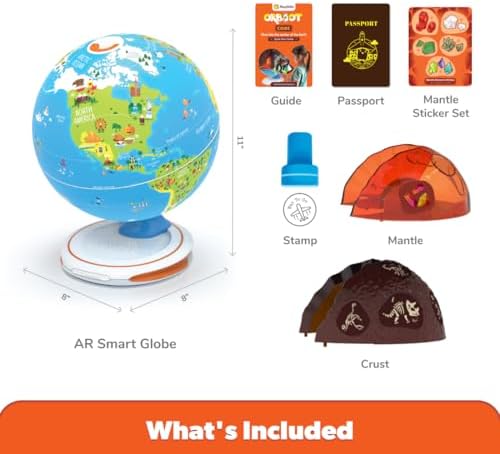 Items included with PlayShifu Orboot Earth Explorer kids STEM toy kit